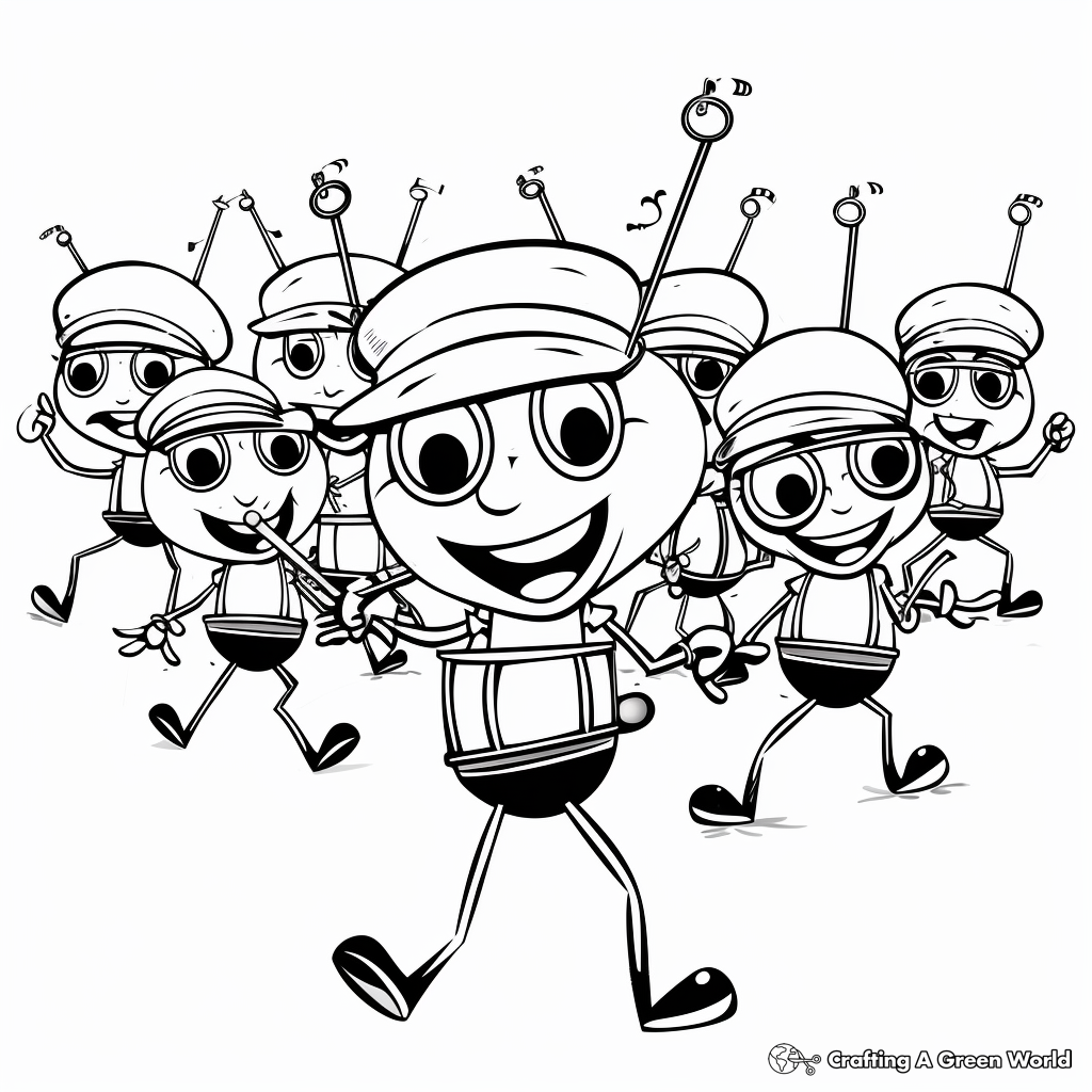 Ants go marching coloring pages