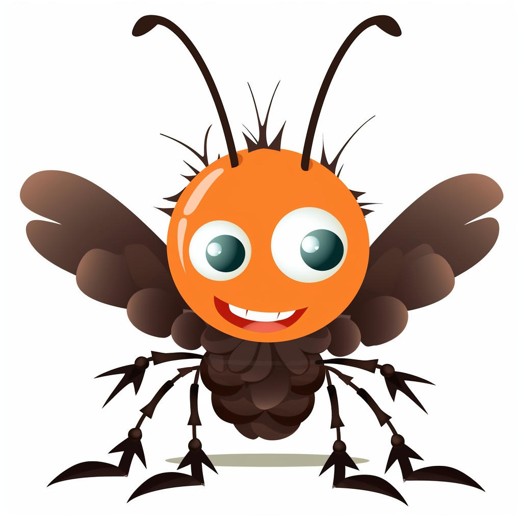 Cute ant aquatic style clipart white background