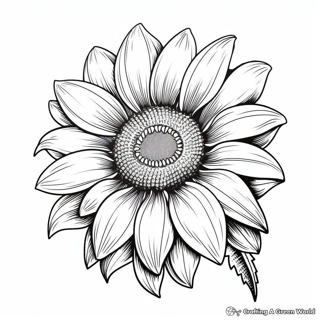 Realistic flower coloring pages