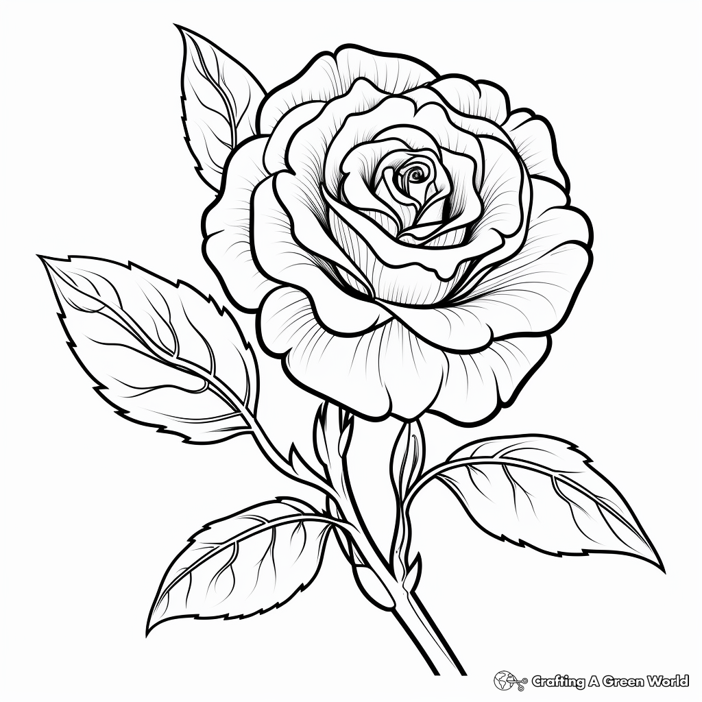 Realistic flower coloring pages