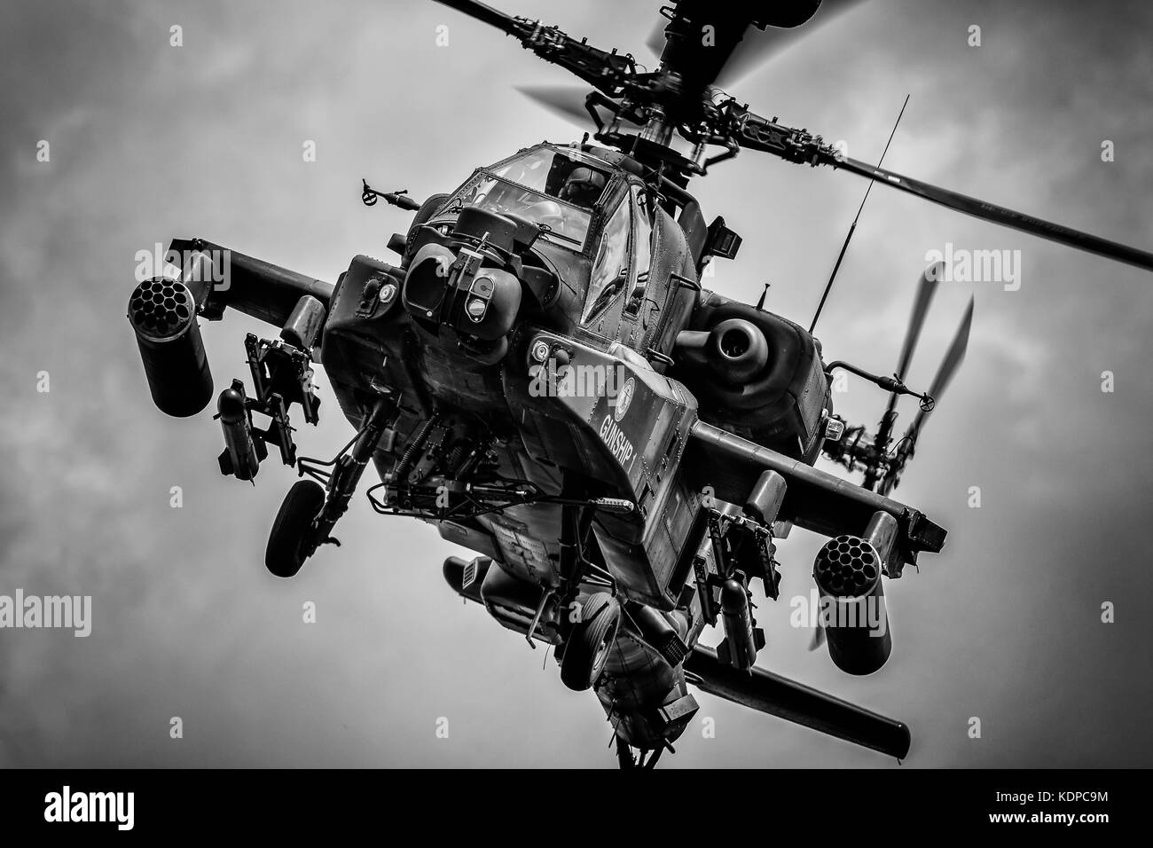 Apache gunship displaying at riat royal international air tattoo at raf fairford england uk stock photo