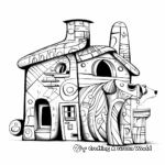 Dog house coloring pages