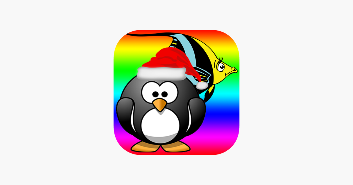 Paint penguin and fish coloring page for funny kids di app store