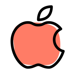 Apple pany colored outline icons