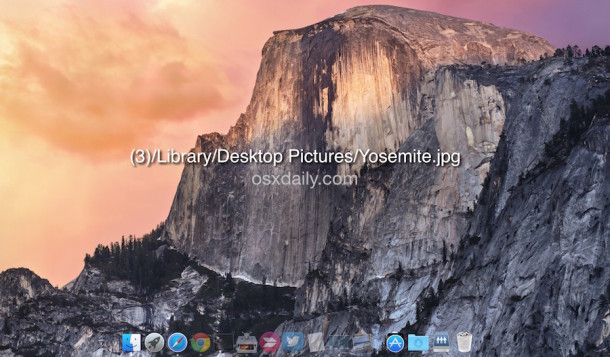 Show the location path of current wallpaper in mac os x