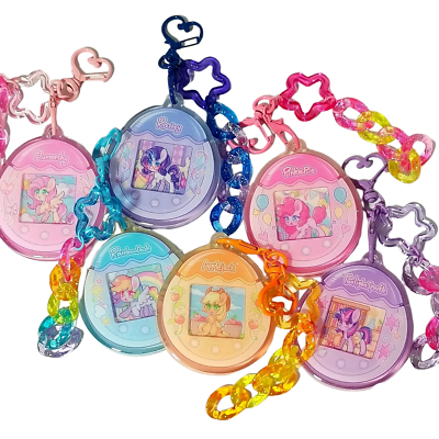 My little pony tamagotchi pinkie pie twilight sparkle acrylic keychain mlp m