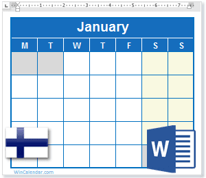 Calendar with fin holidays