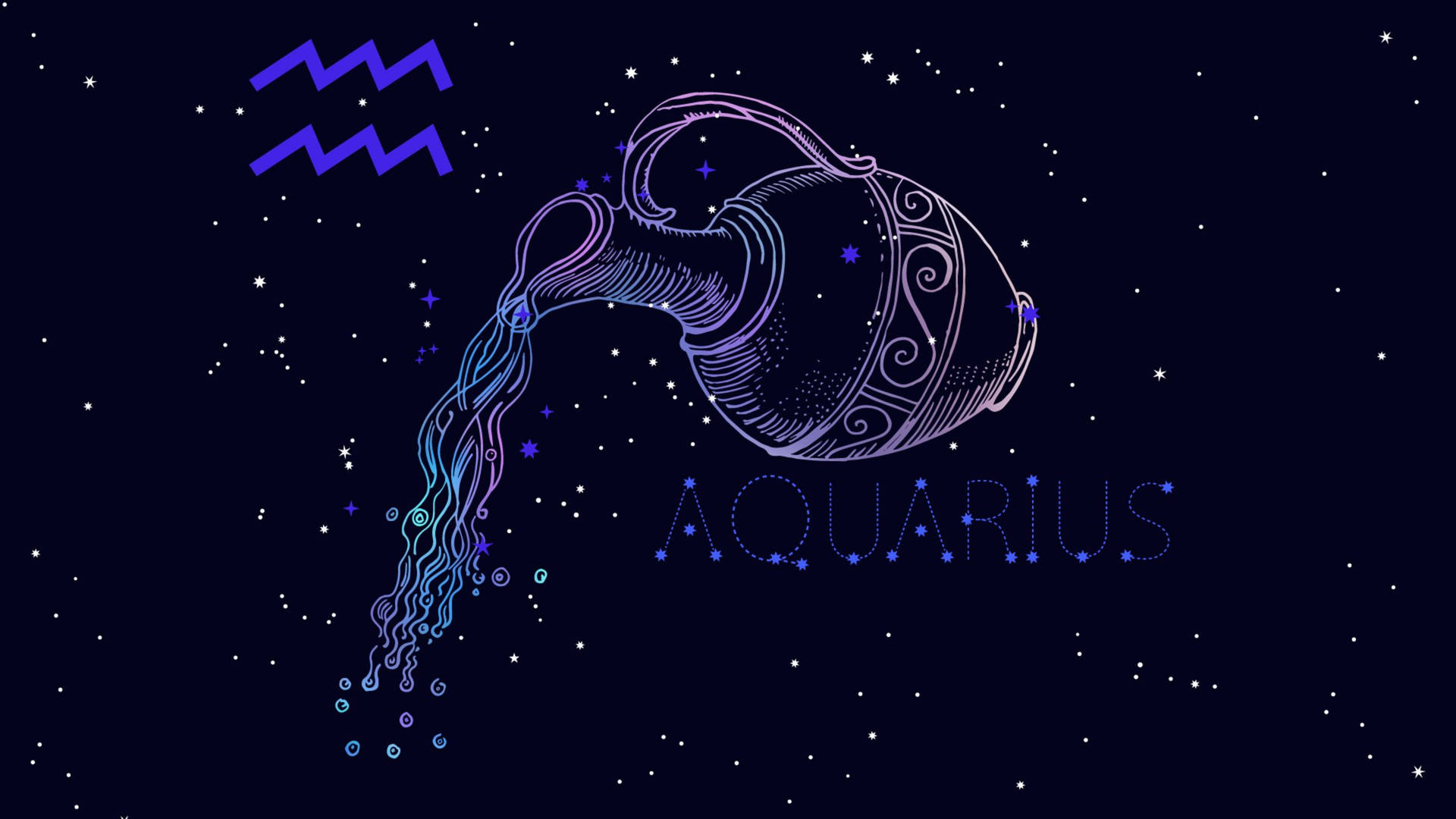 Download zodiac sign aquarius stars wallpaper