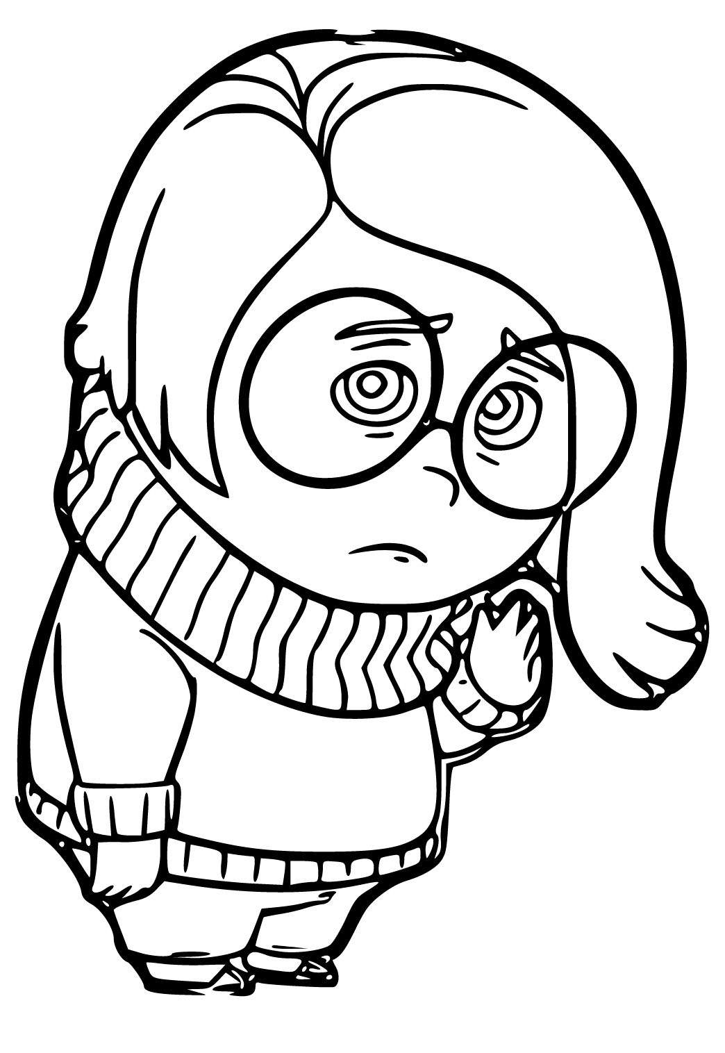 Dibujo e imagen triste personaje para colorear y imprimir gratis para adultos y niãos