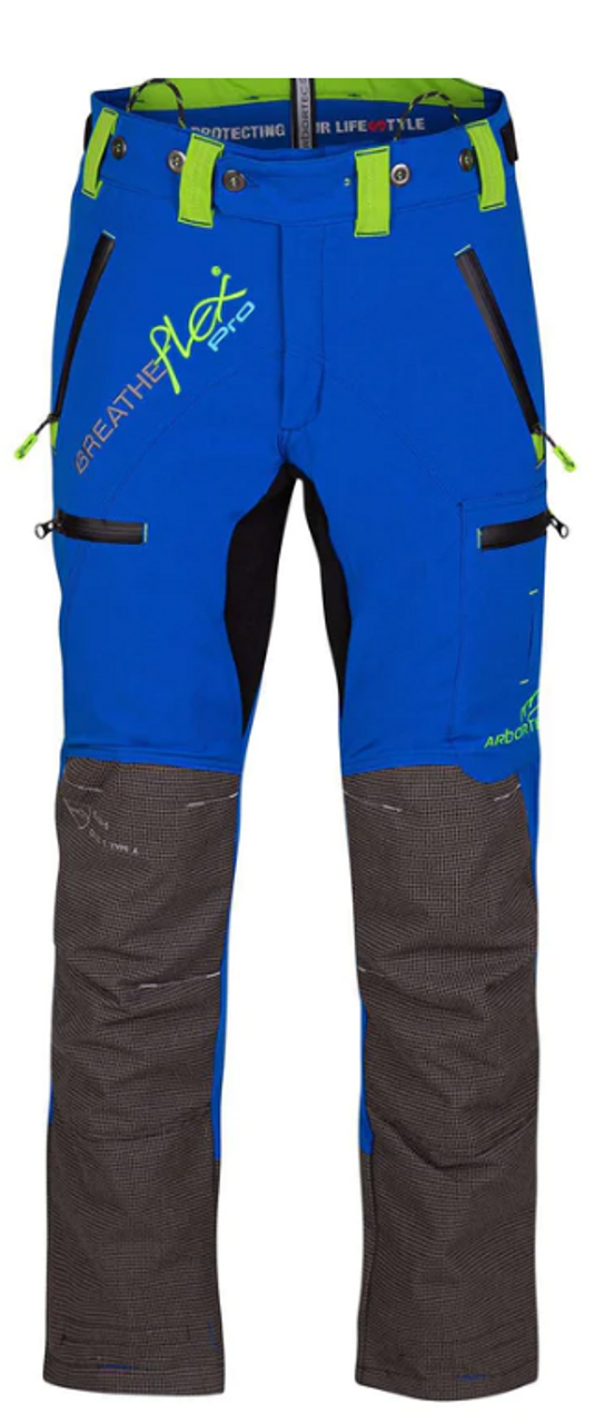 Buy arbortec blue breatheflex pro chainsaw pants by arbortec quality gear for arborist gap arborist supply