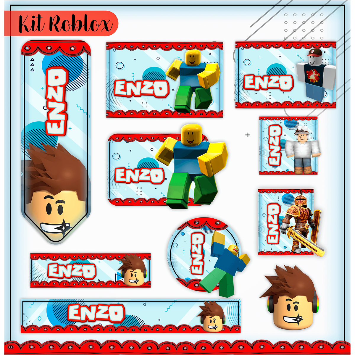 Arquivo de corte etiqueta escolar roblox