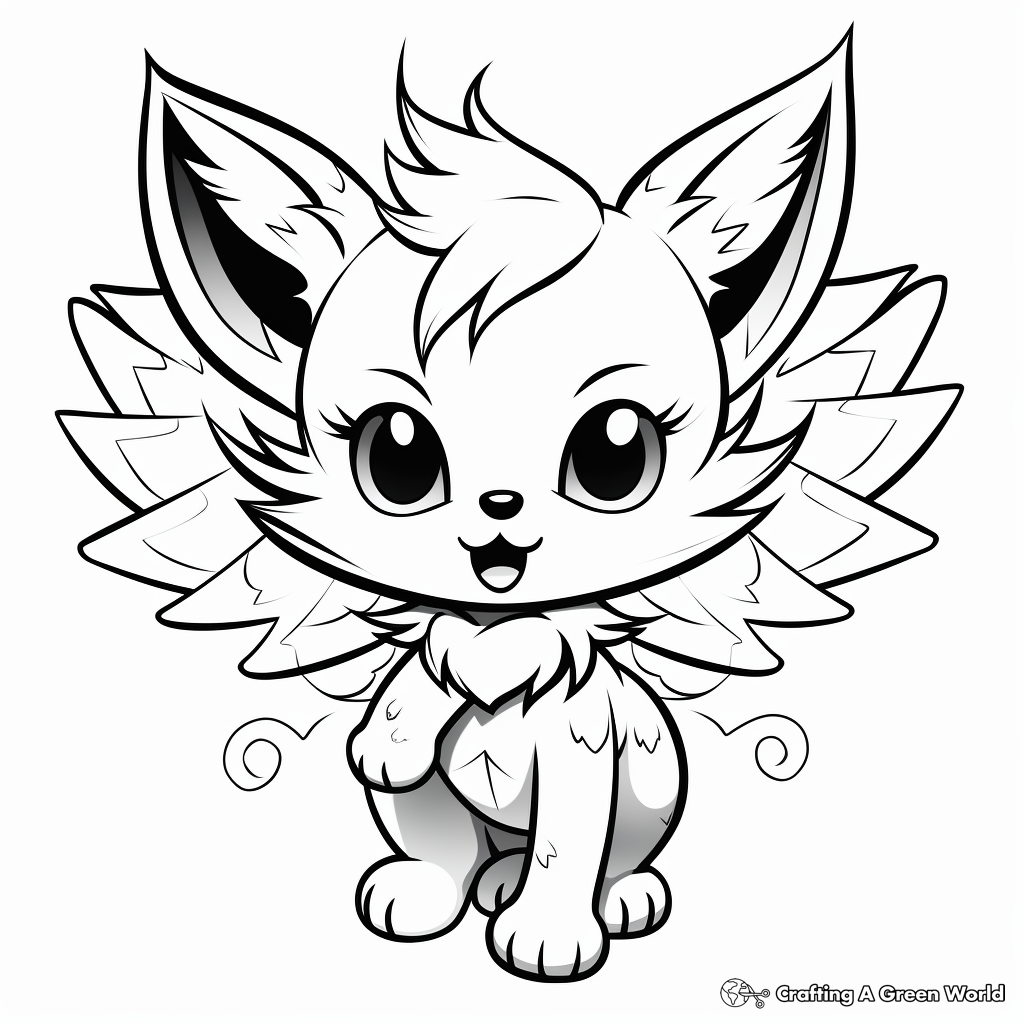 Fox with wings coloring pages