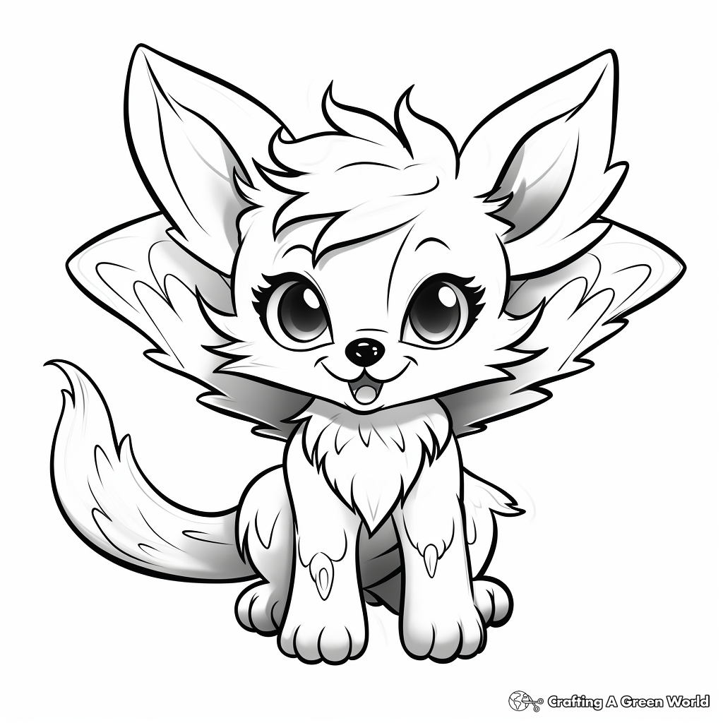 Fox with wings coloring pages