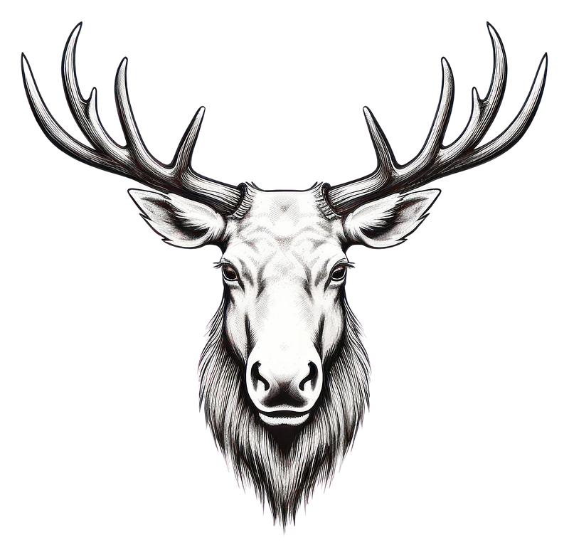 Deer head sketch black and white images free photos png stickers wallpapers backgrounds