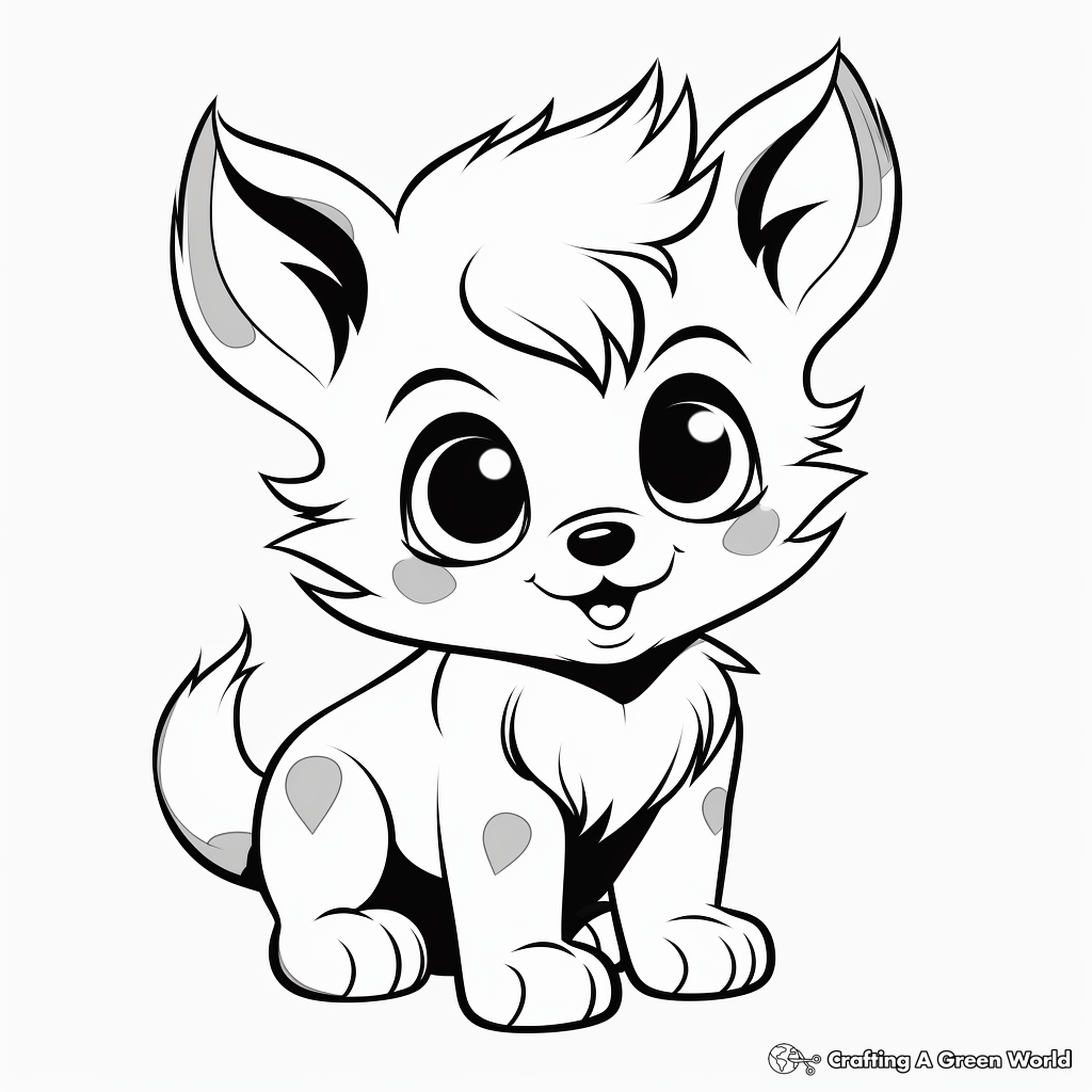 Chibi wolf coloring pages