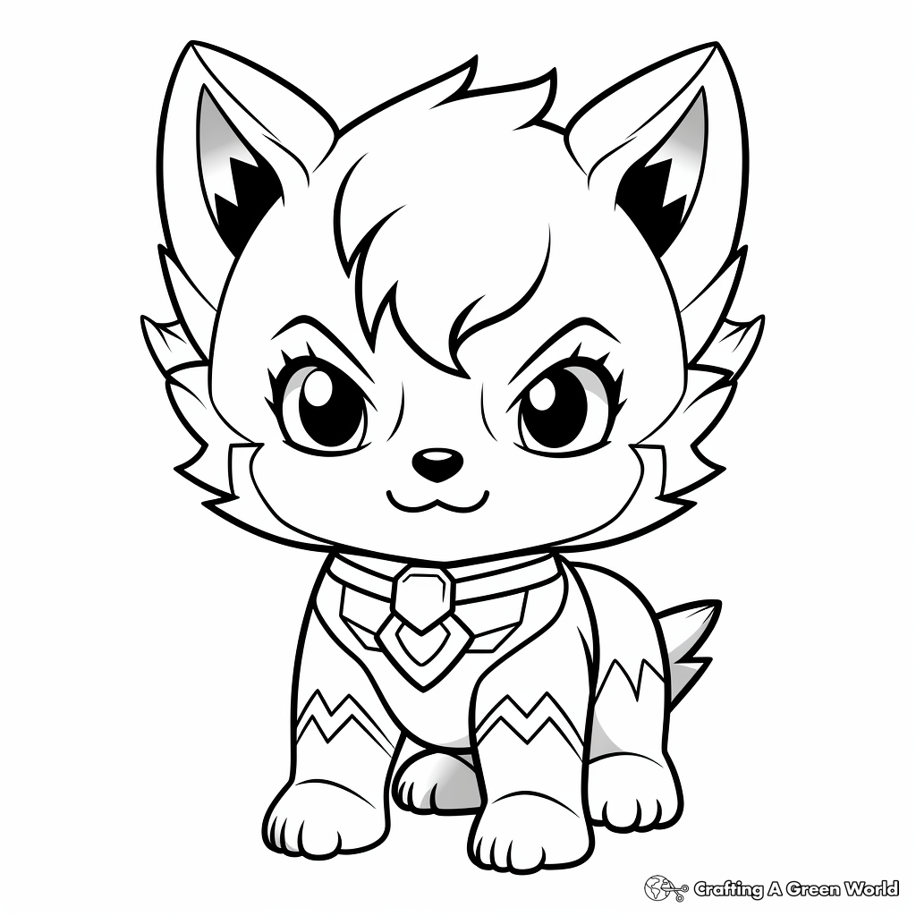 Chibi wolf coloring pages