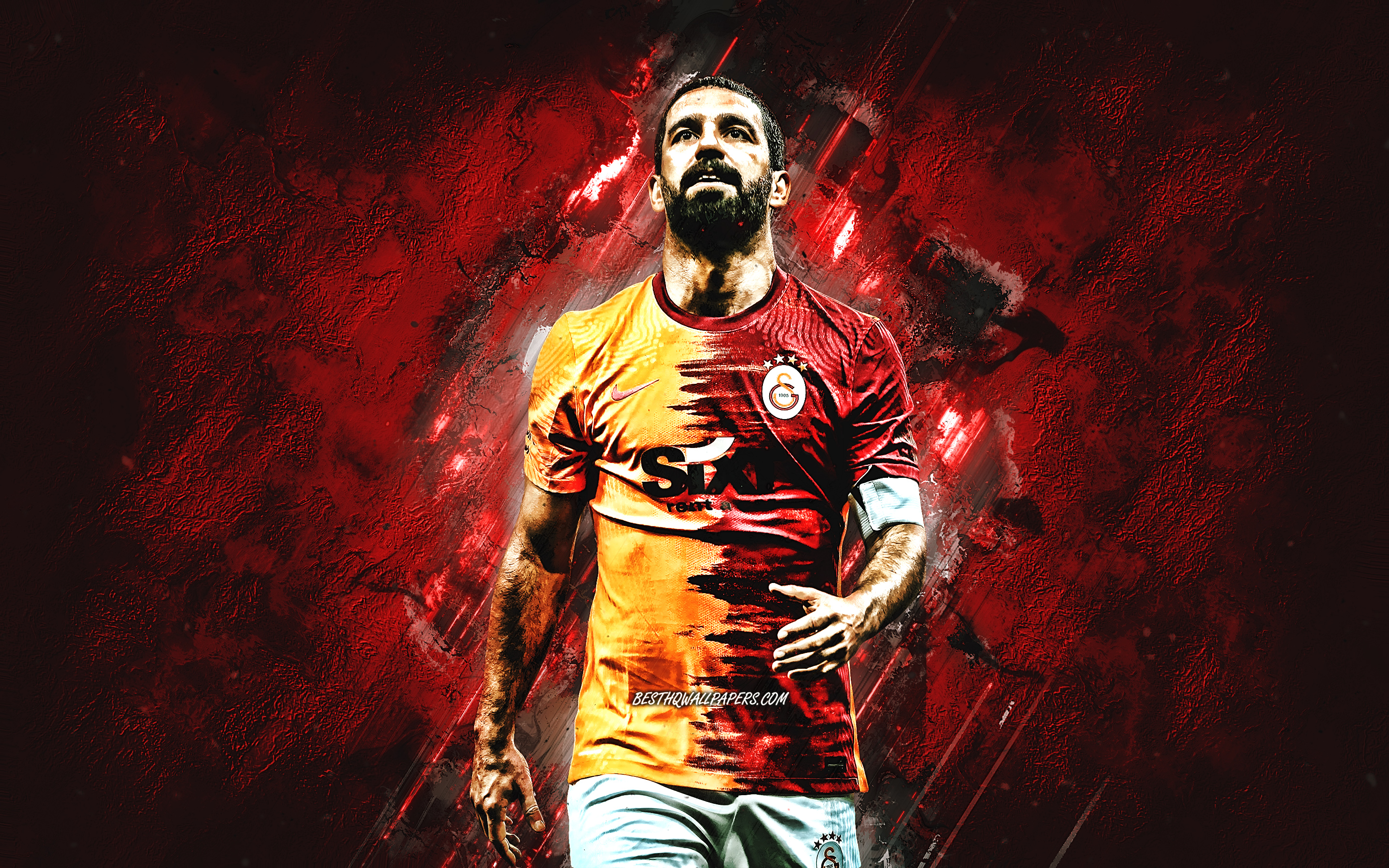 Download wallpapers arda turan galatasaray turkish footballer midfielder portrait burgundy stone background football for desktop with resolution x high quality hd pictures wallpapers