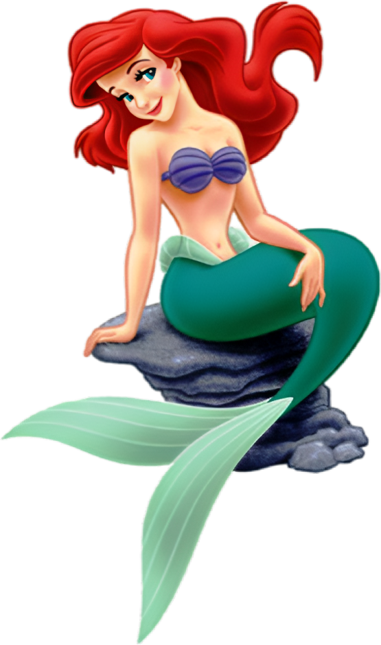 Ariel blushes while sitting on a rock by lokmenghong on