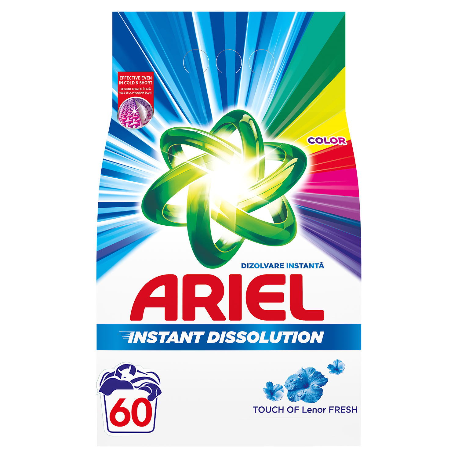 Detergent de rufe pudra ariel touch of lenor fresh color kg spalari