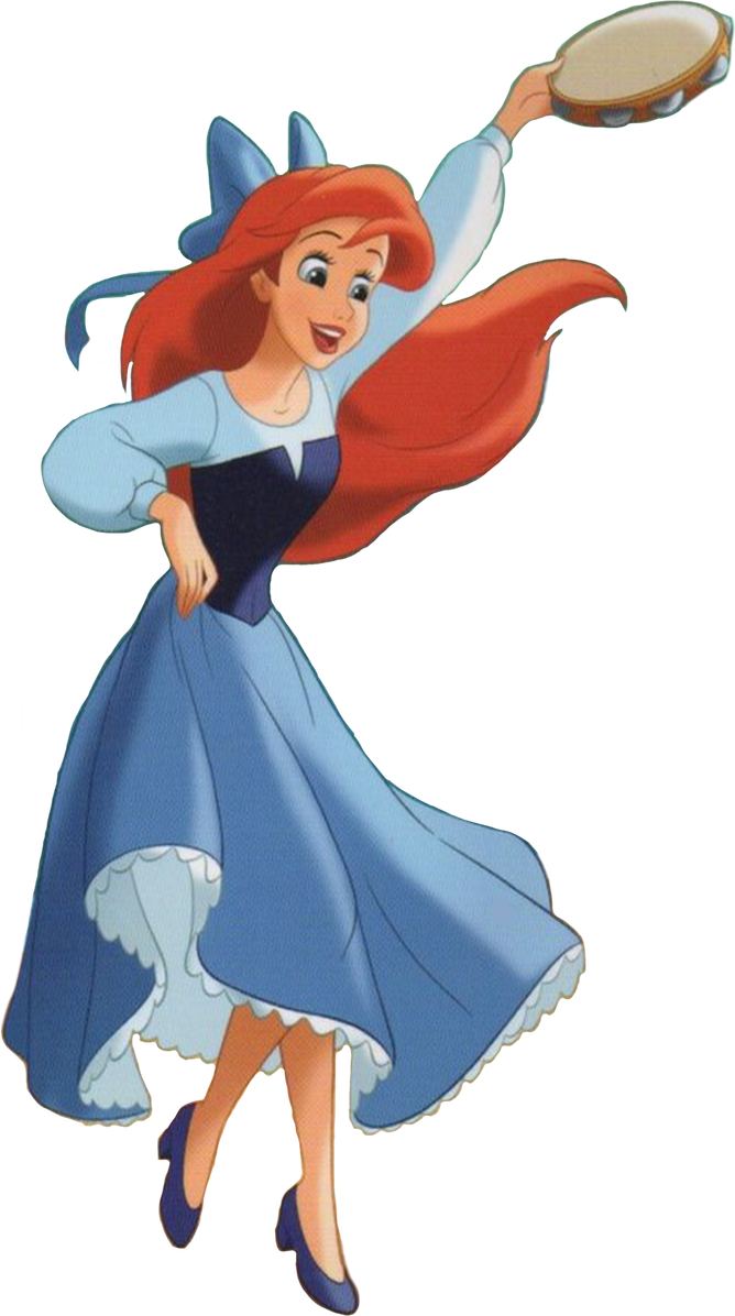 Princess ariel with a tambourine vector by homersimpson on