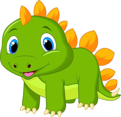 Verduisterend gordijn schattige baby stegosaurus cartoon