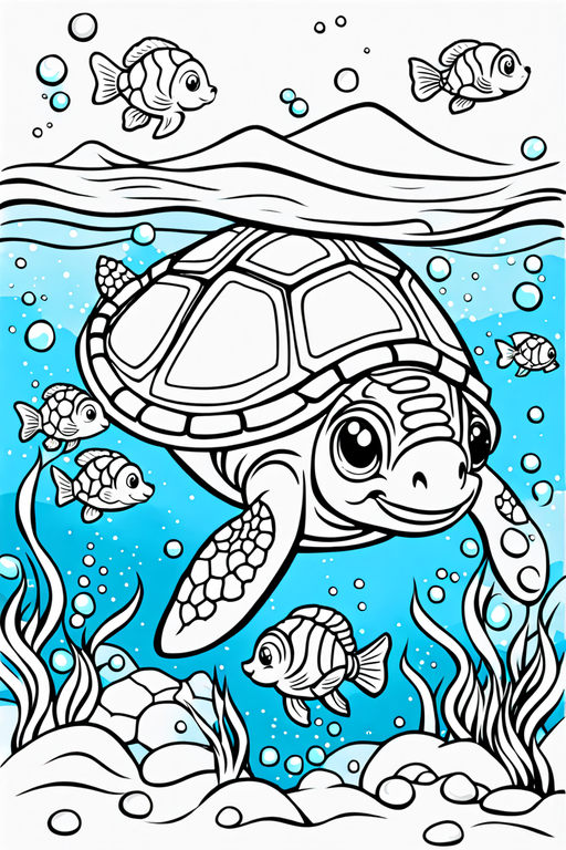 Outline sea turtle draw