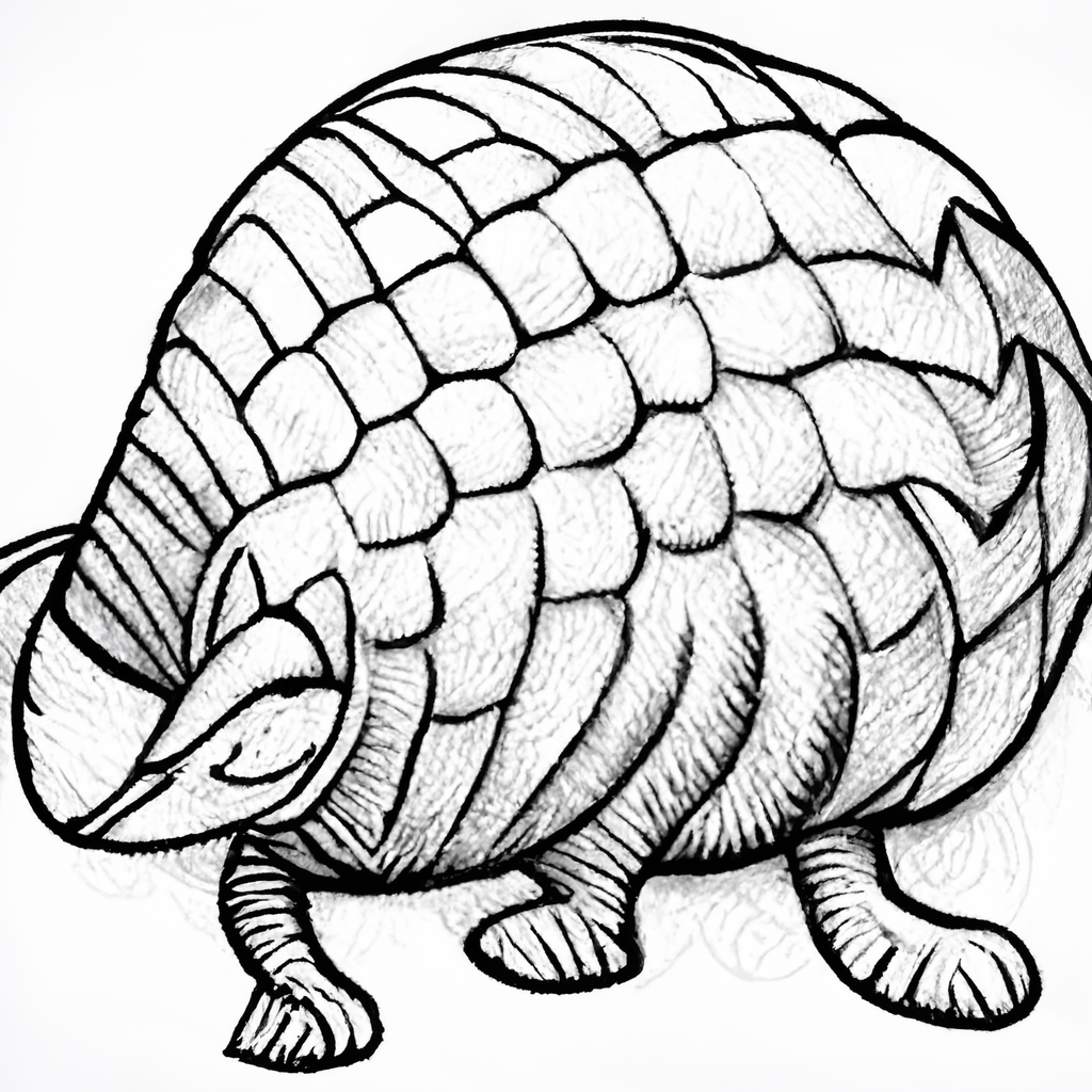 Armadillo easy to draw black and white only incredibly basic clipart clip art no color no shading few lines very simple