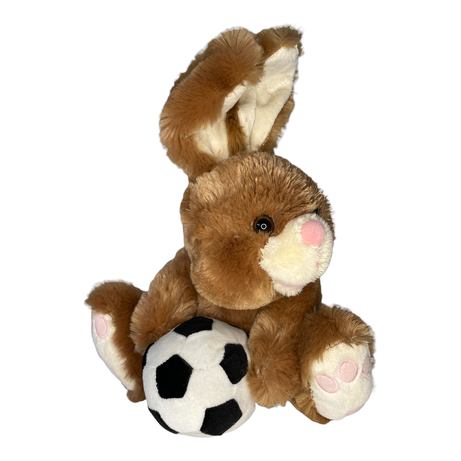 Dan dee plush brown bunny rabbit with soccer ball stuffed animal easter toy