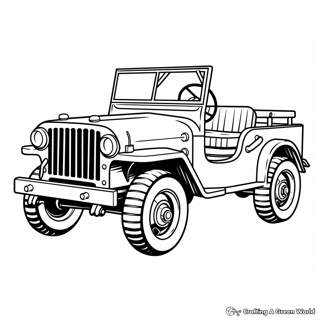 Army jeep coloring pages