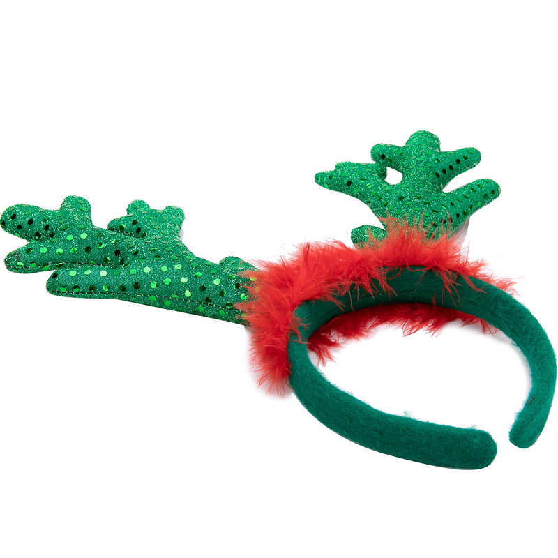 Light up reindeer headband green pcs