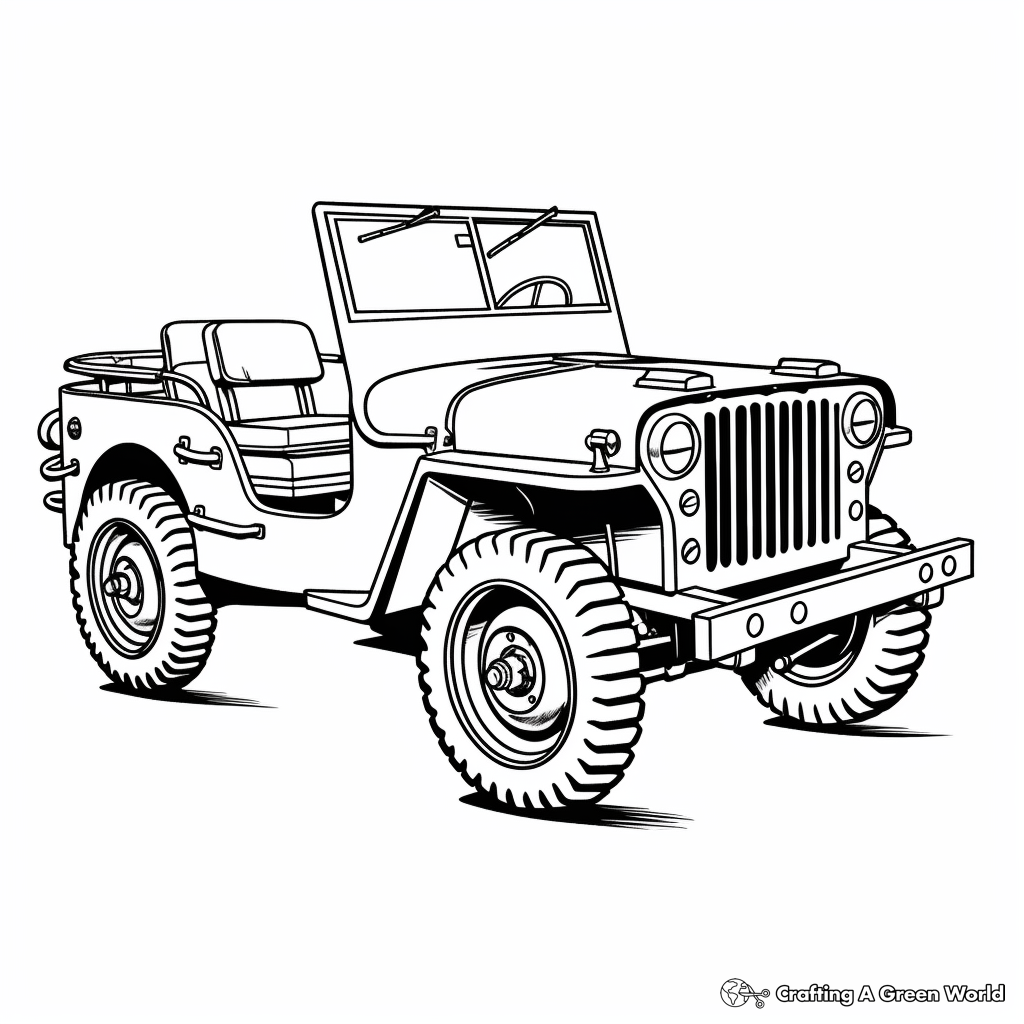 Army jeep coloring pages