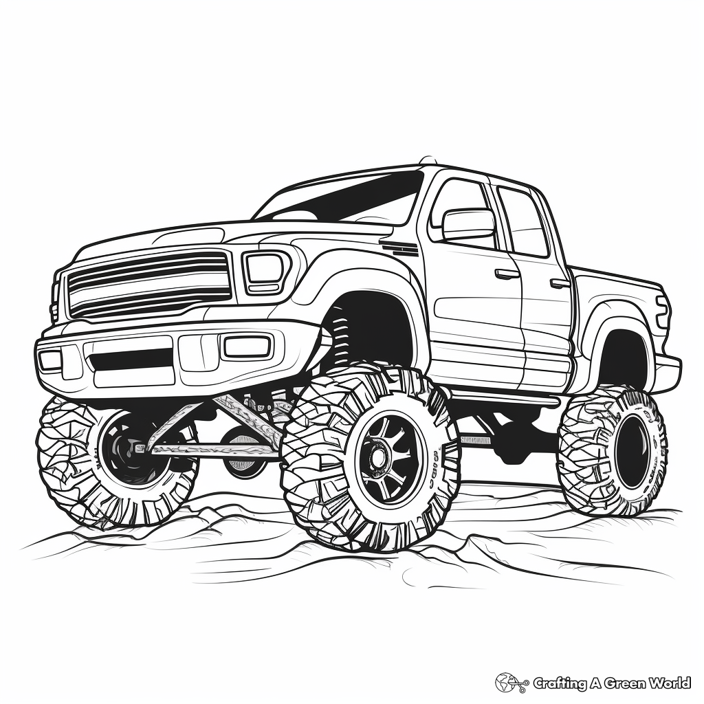 Lifted truck coloring pages