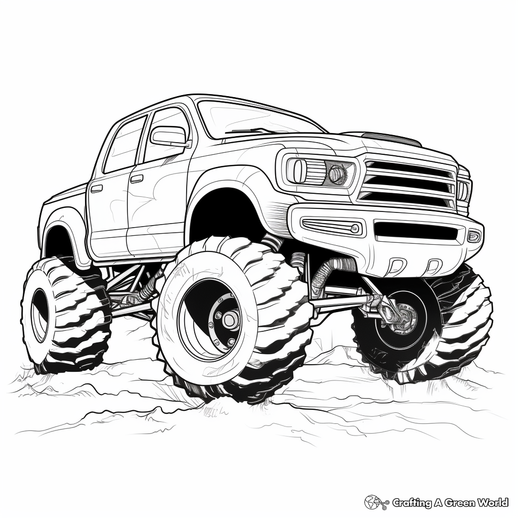 Lifted truck coloring pages