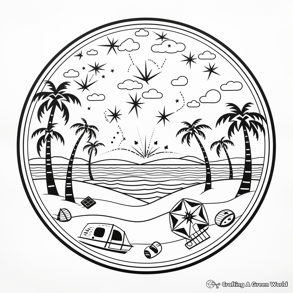 Summer mandala coloring pages