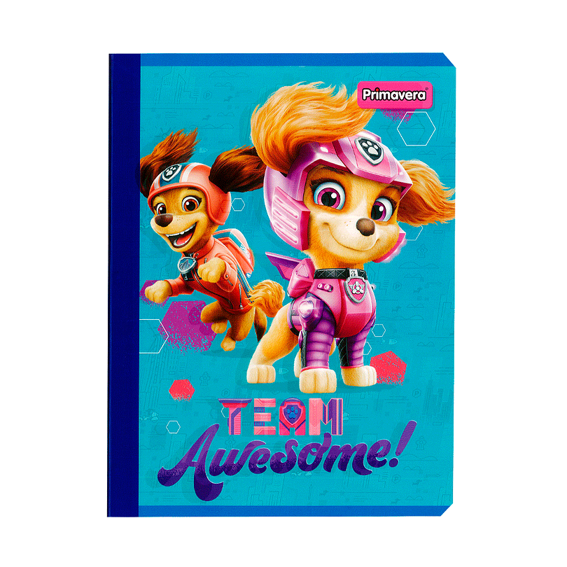 Cuaderno cosido primavera paw patrol hojas cuadros