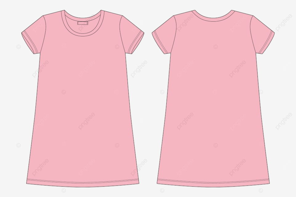 Cotton chemise technical sketch mockup pink chemise png and vector with transparent background for free download