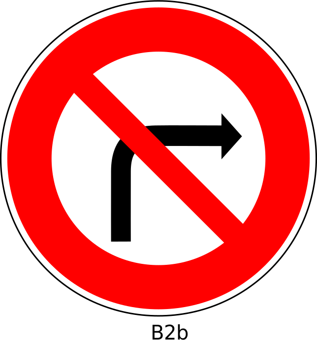 No left turn sign clip art image