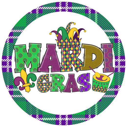 Mardi gras metal sign