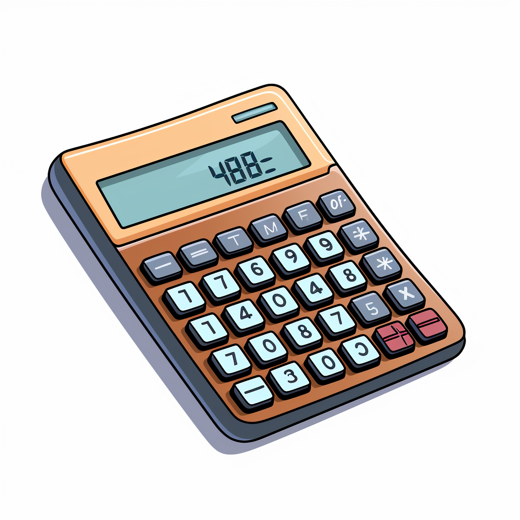 Clipart of a calculator for math class hand drawn back to school clip art white background