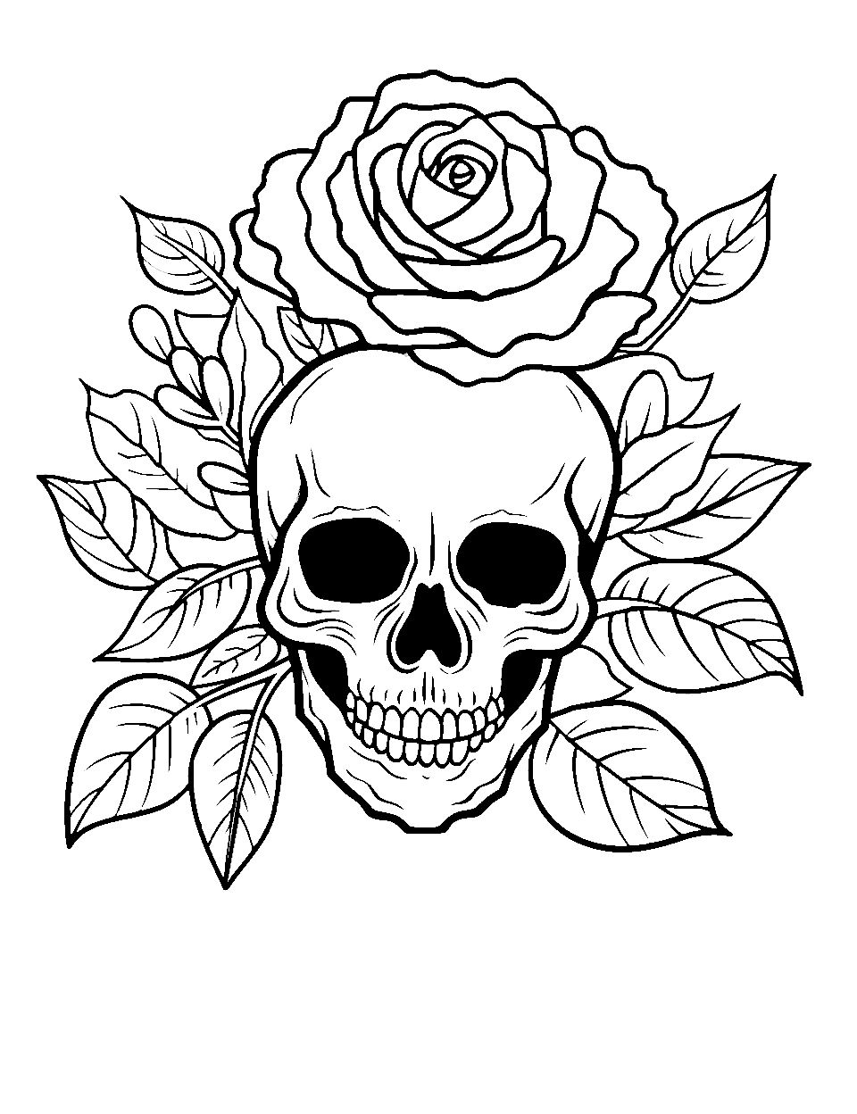 Free rose coloring pages for kids printables