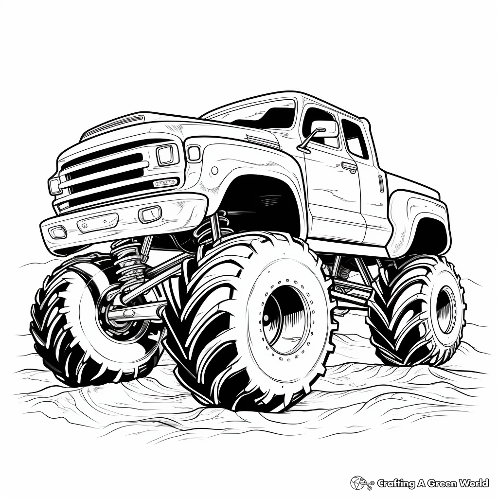 Lifted truck coloring pages