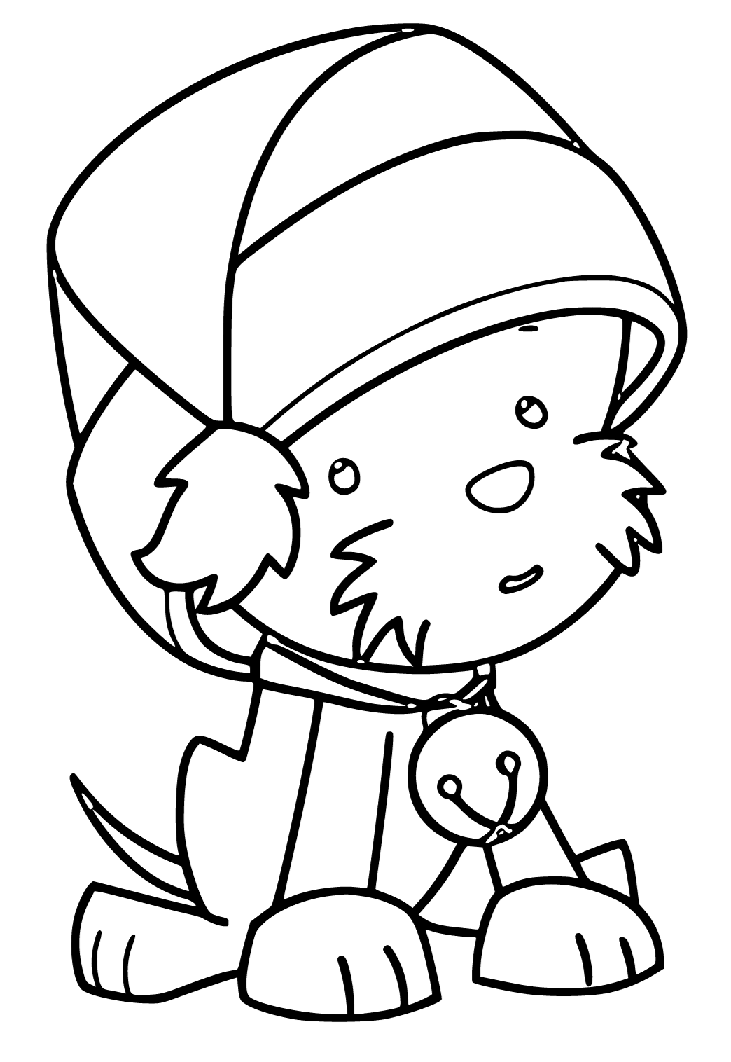 Free printable christmas cap coloring page for adults and kids