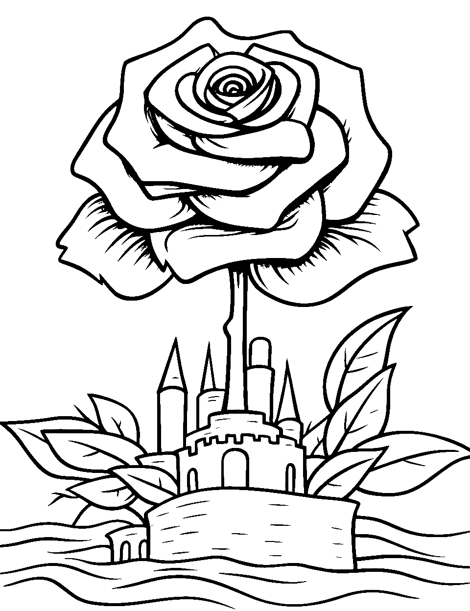 Free rose coloring pages for kids printables