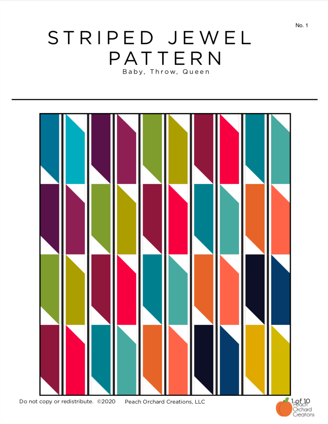 Striped jewel pdf quilt pattern