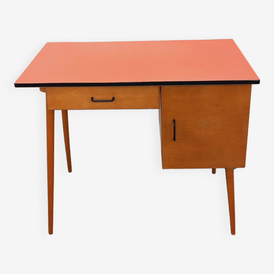 Vintage baumann desk in wood and formica from the s