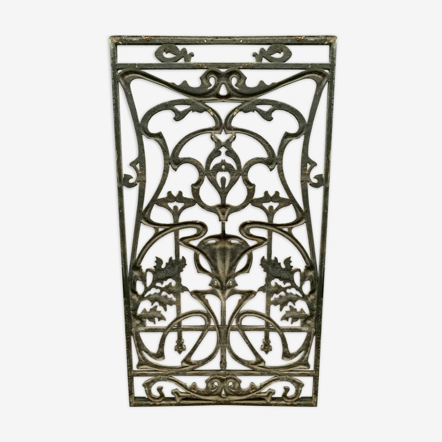 Cast iron grid art nouveau decorative element xx century