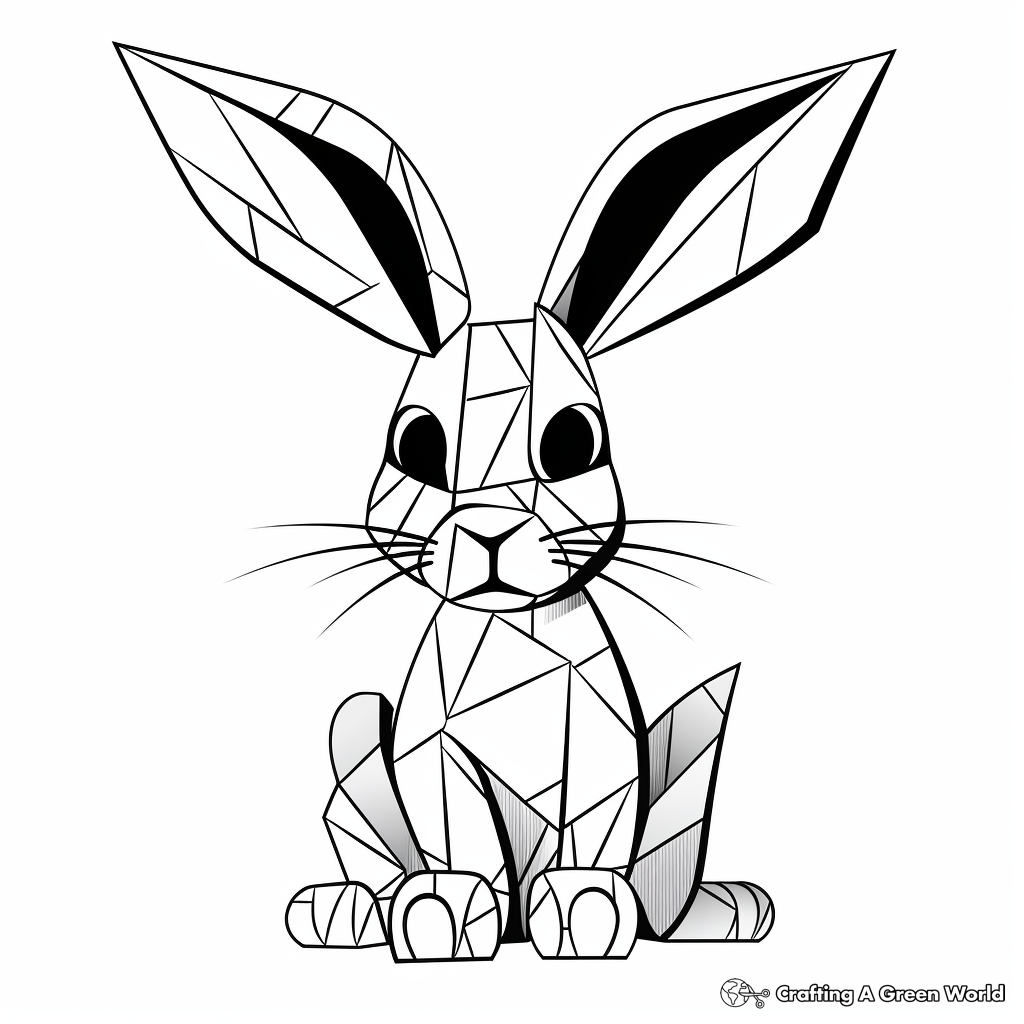 Realistic rabbit coloring pages