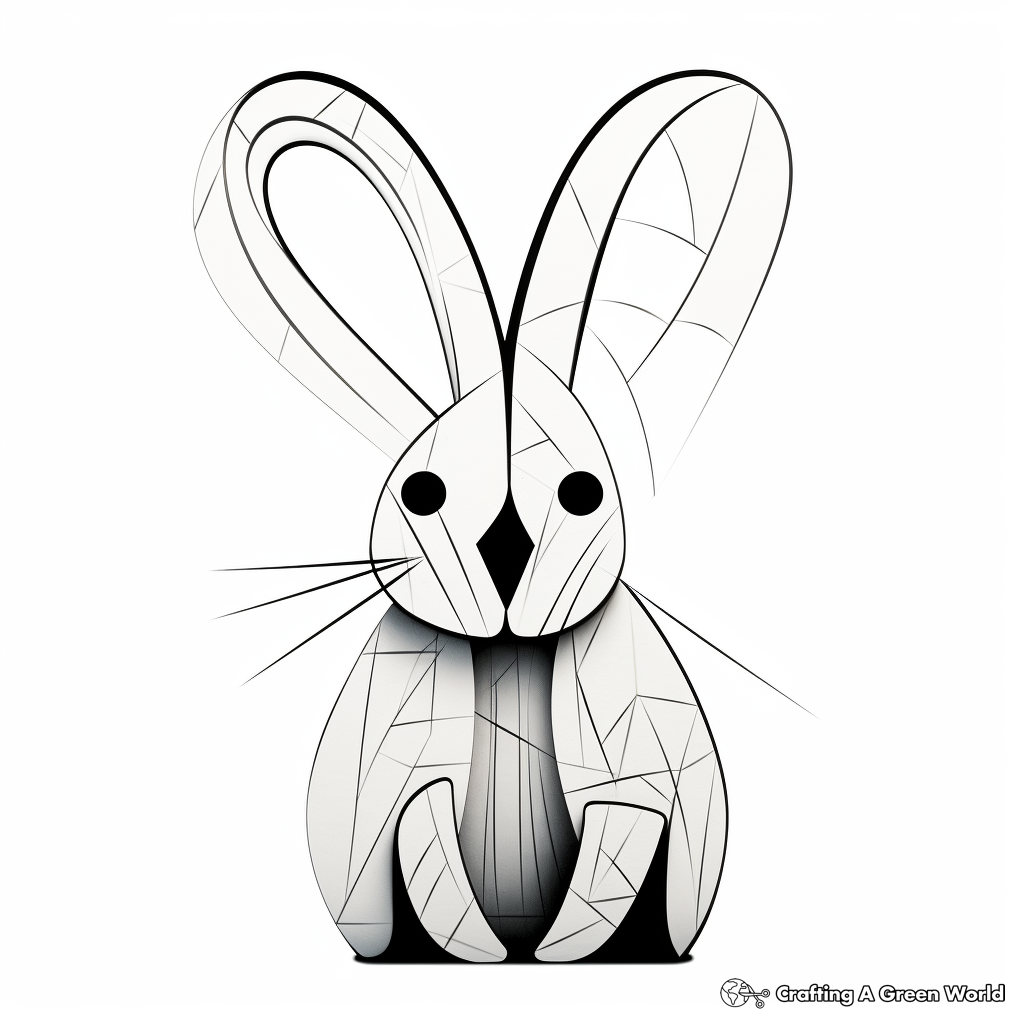 Realistic rabbit coloring pages