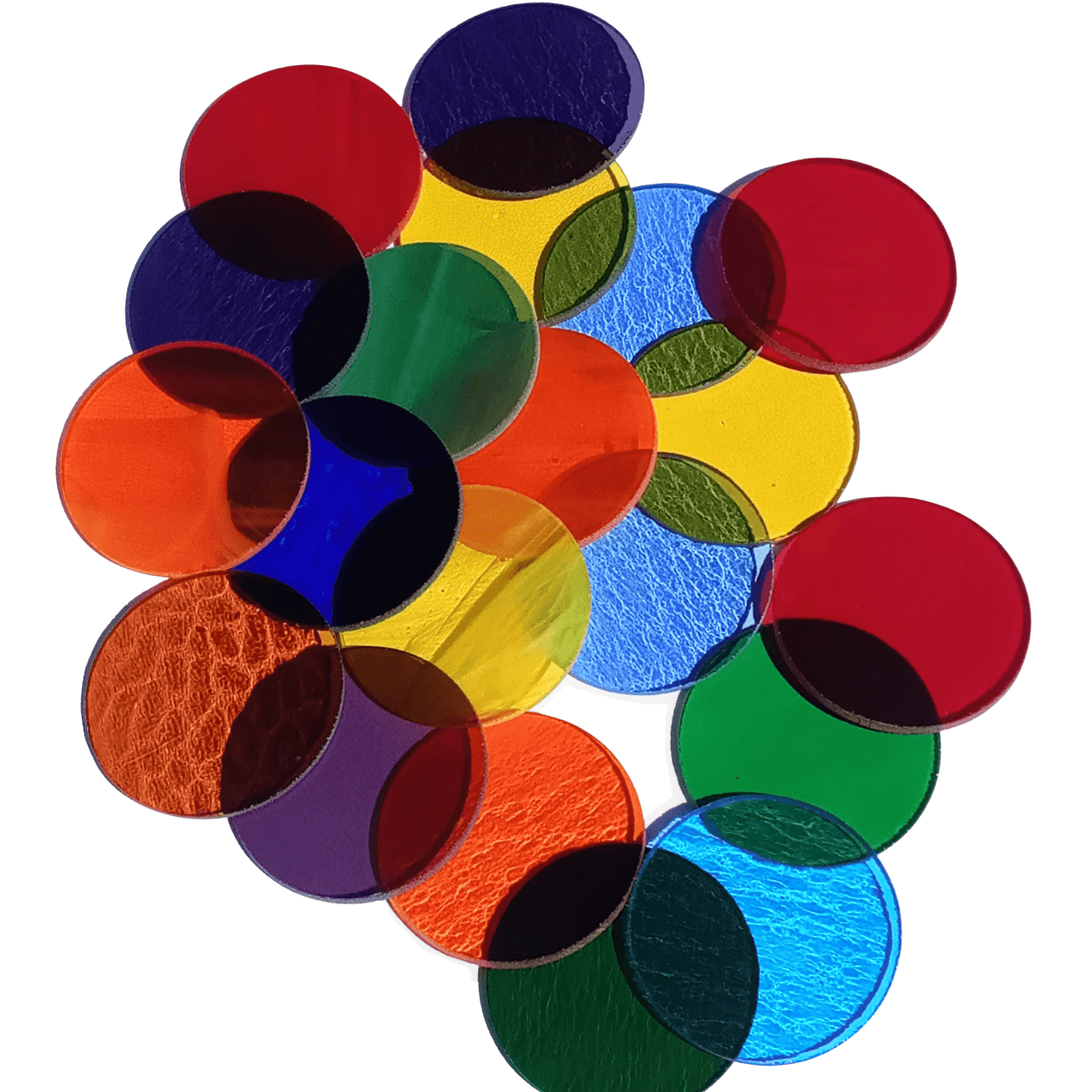 Precut stained glass circles set of â