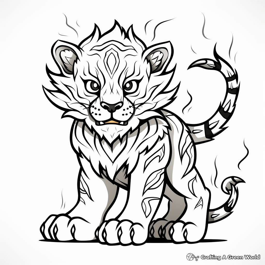 Winged tiger coloring pages